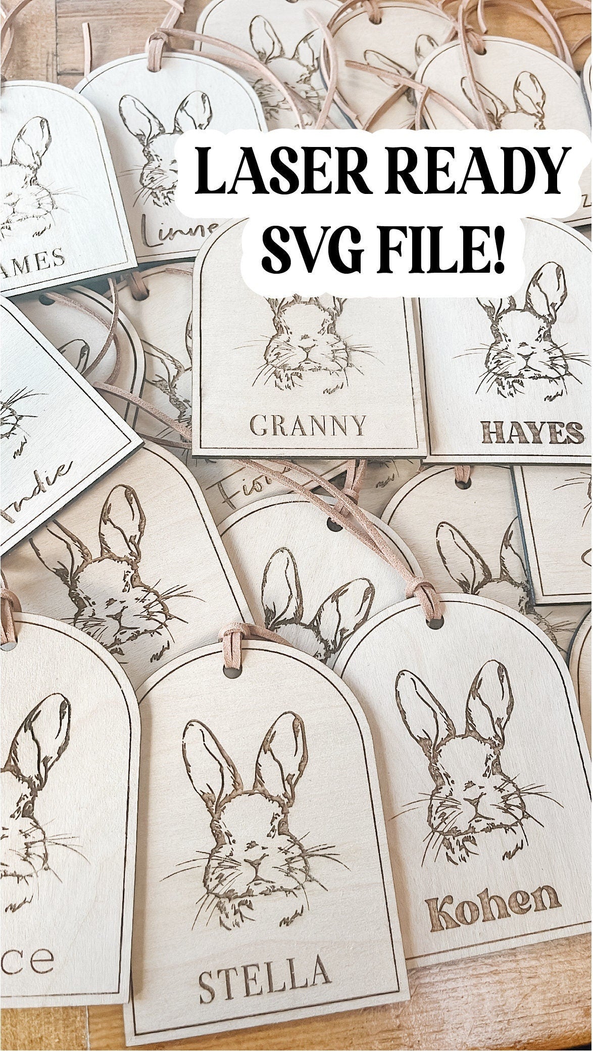 Easter Bunny Tag SVG FILE