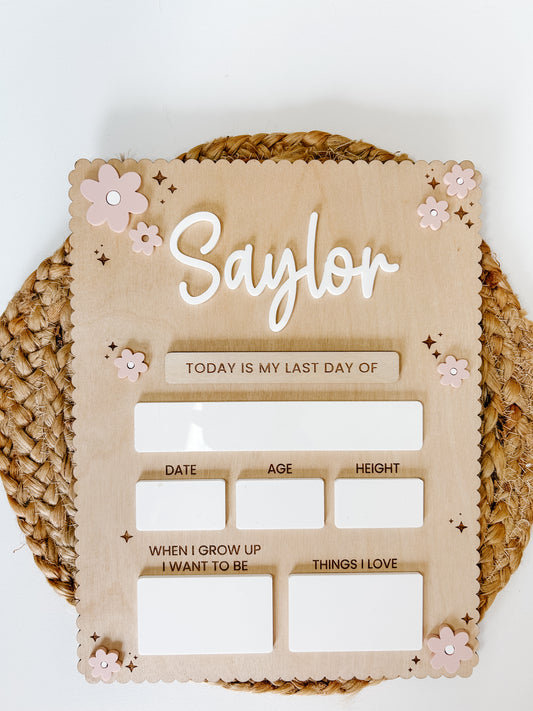 First Day/ Last Day Of School Scalloped