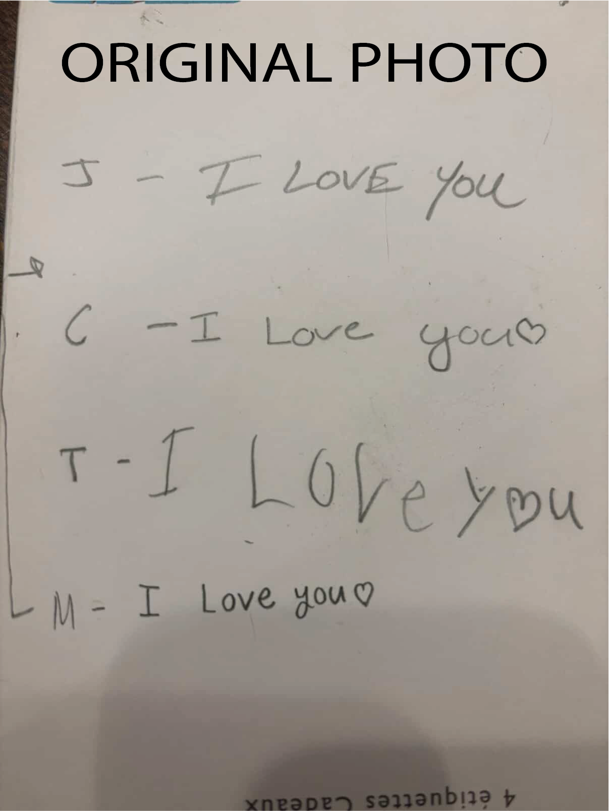 Handwritten I Love You Sentimental Sign 3D