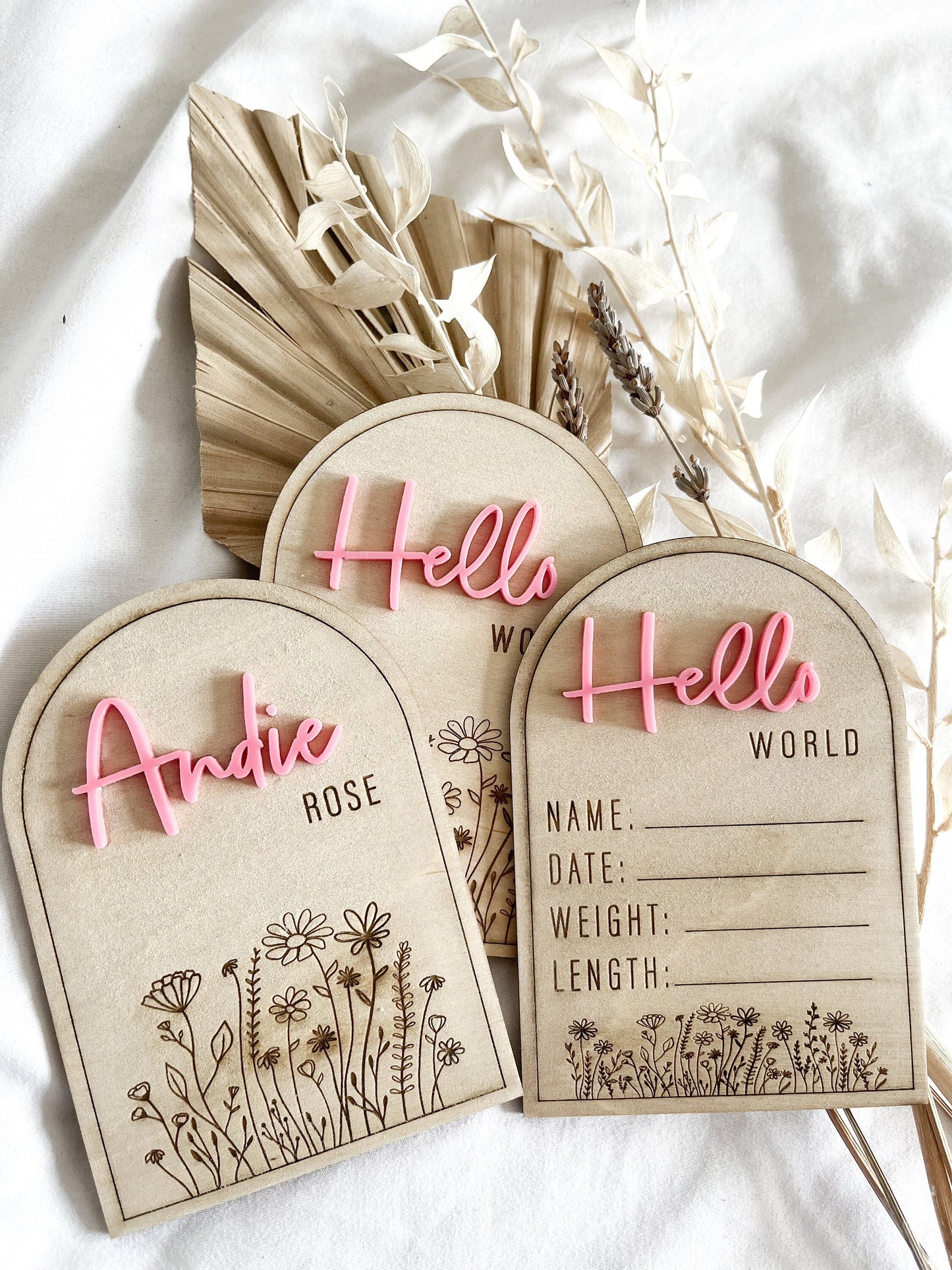 Arch Floral Birth Month Milestone Announcement