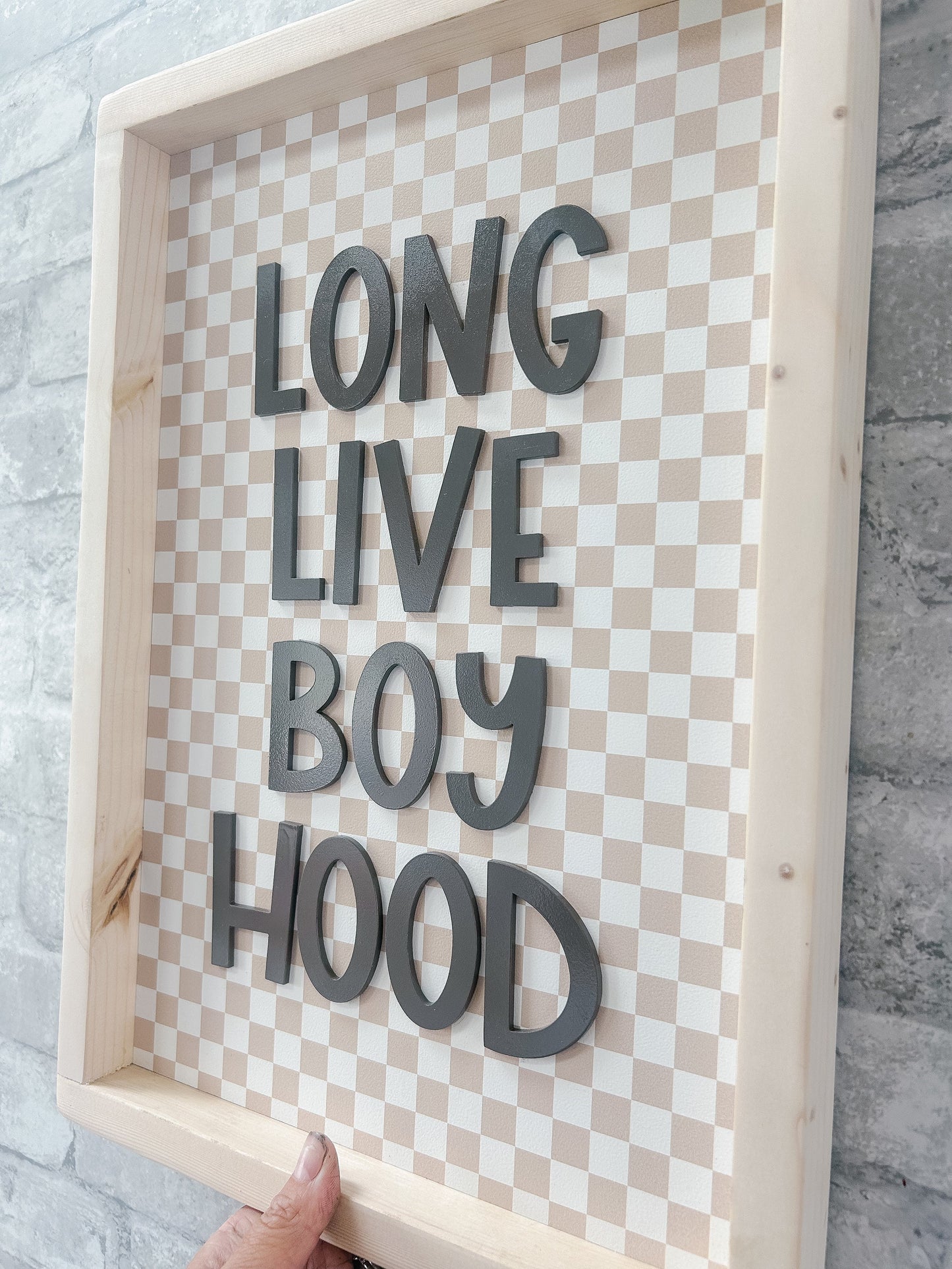 Long Live Boyhood Gingham Pattern