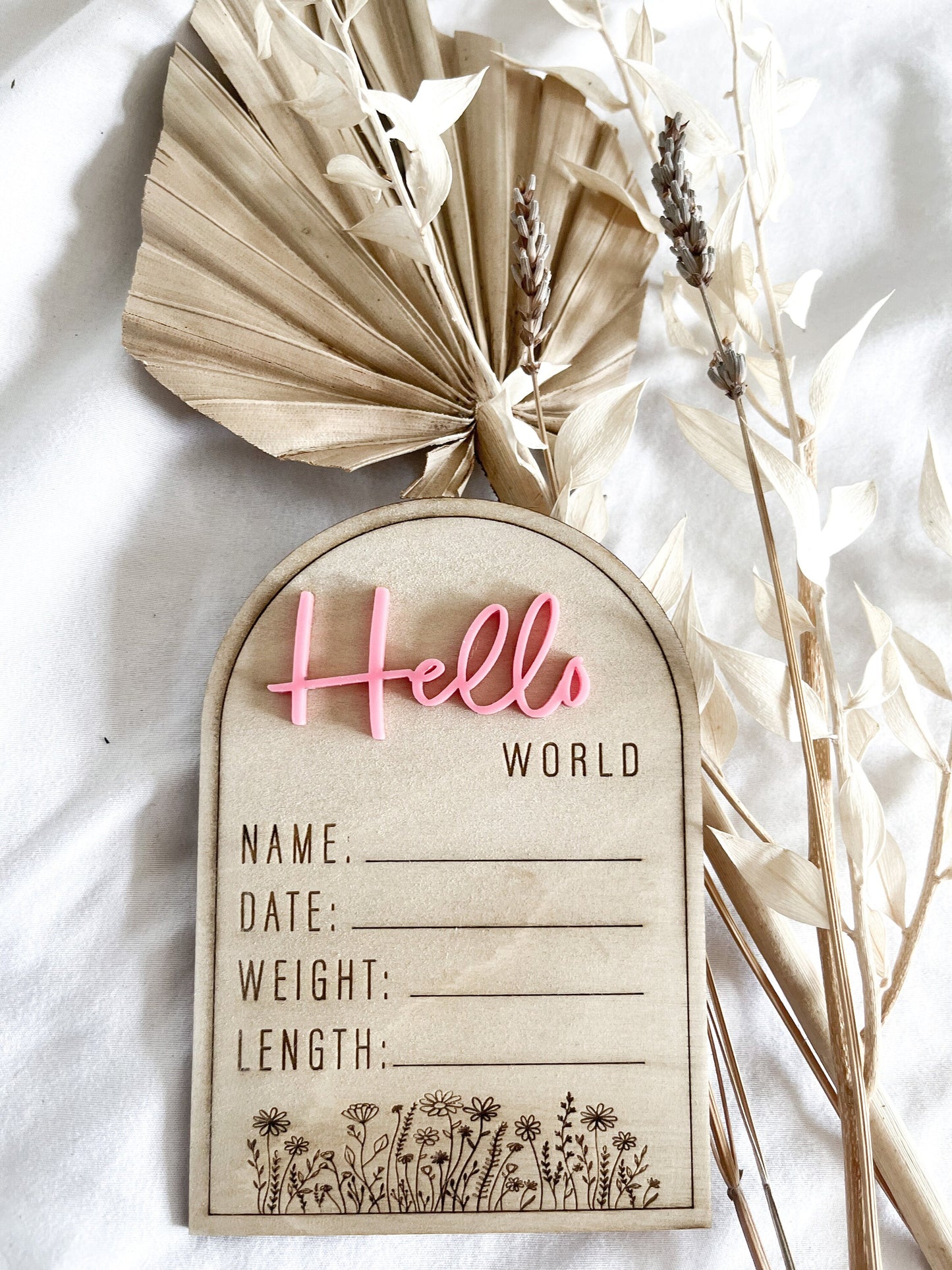 Arch Floral Birth Month Milestone Announcement