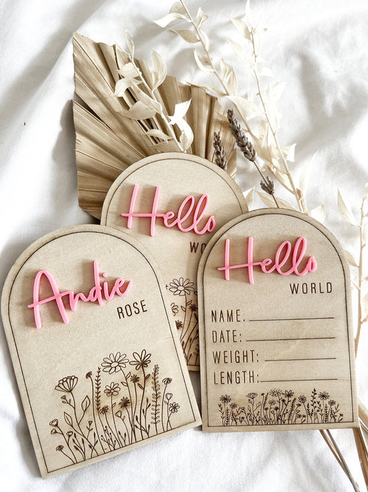 Arch Floral Birth Month Milestone Announcement