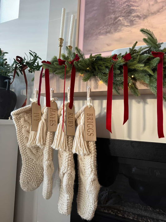 Personalized 3D Engraved Stocking Tag