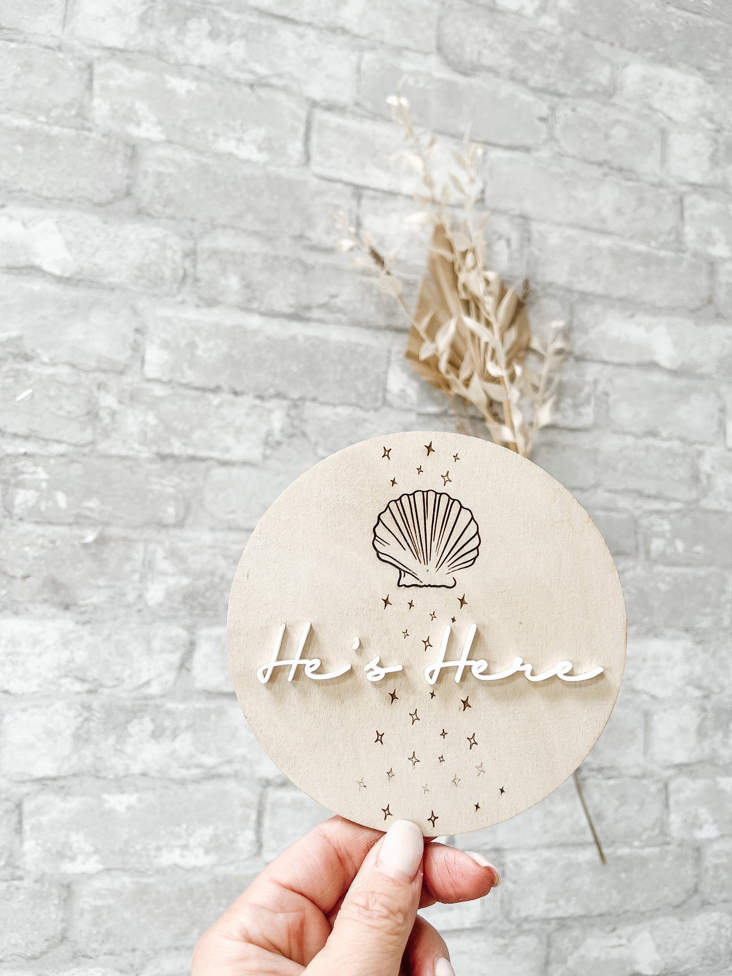 Sea Shell Collection // LASER ENGRAVE Birth Month, Birth Announcement, Baby Plaque