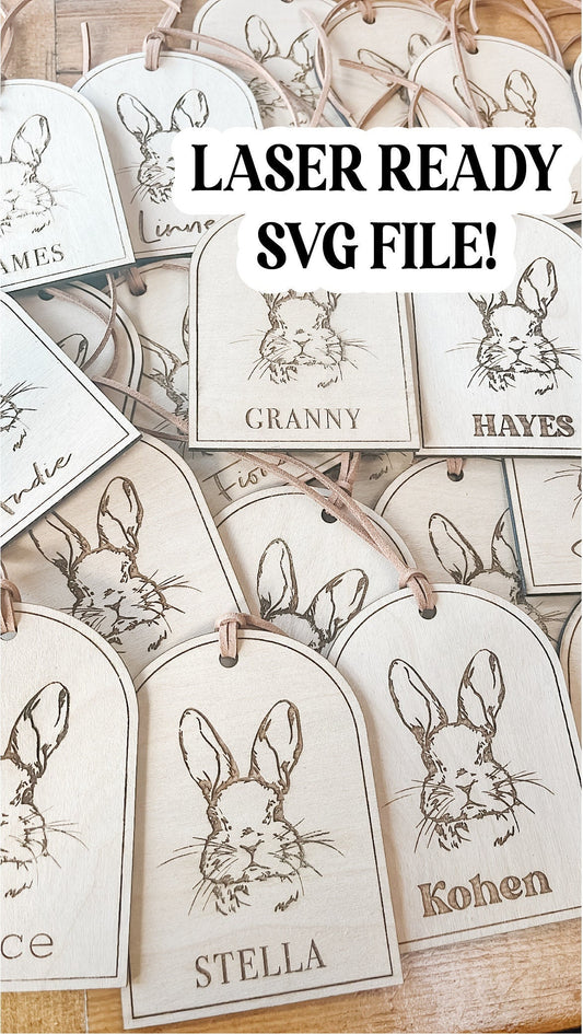 Easter Bunny Tag SVG FILE