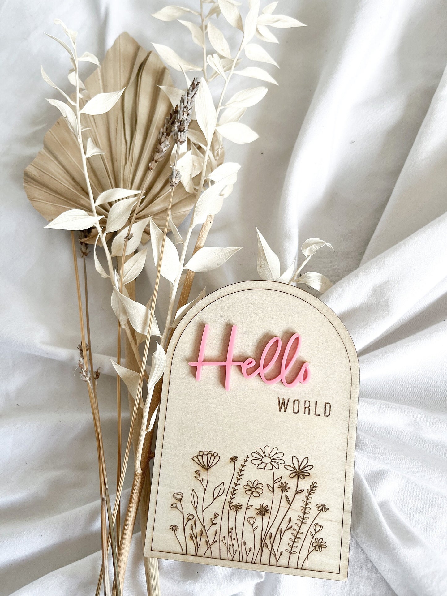 Arch Floral Birth Month Milestone Announcement