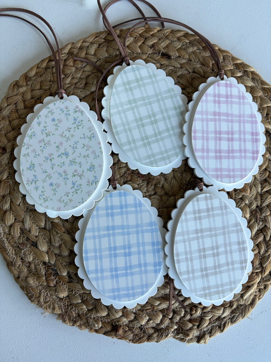 Easter Tag Pattern White Acrylic