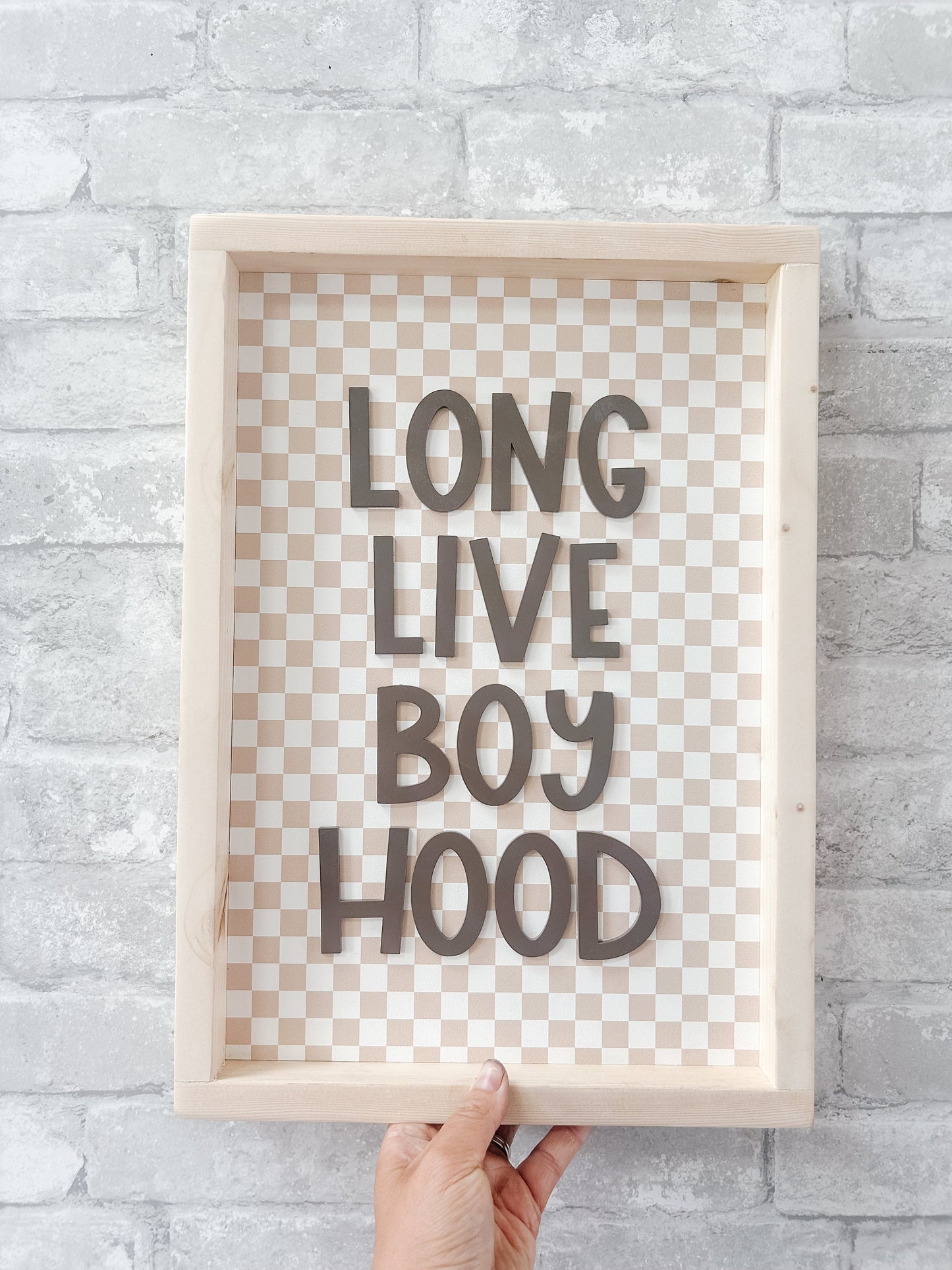 Long Live Boyhood Gingham Pattern