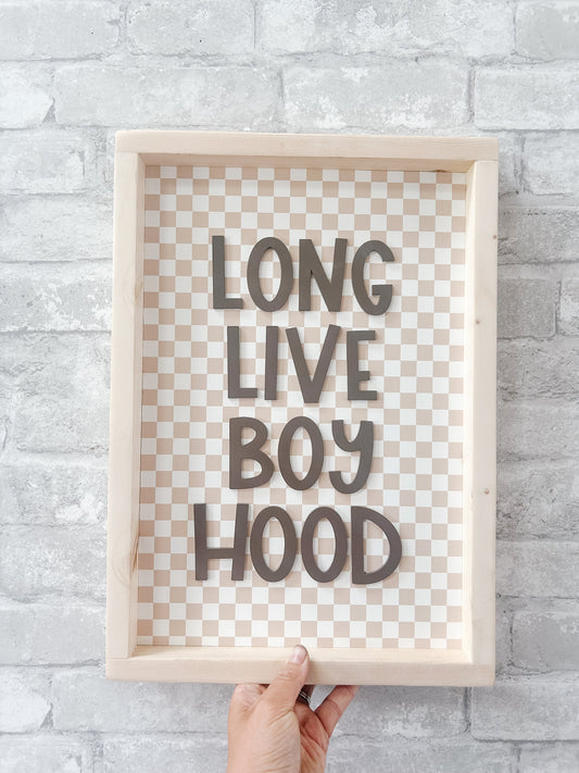 Long Live Boyhood Gingham Pattern