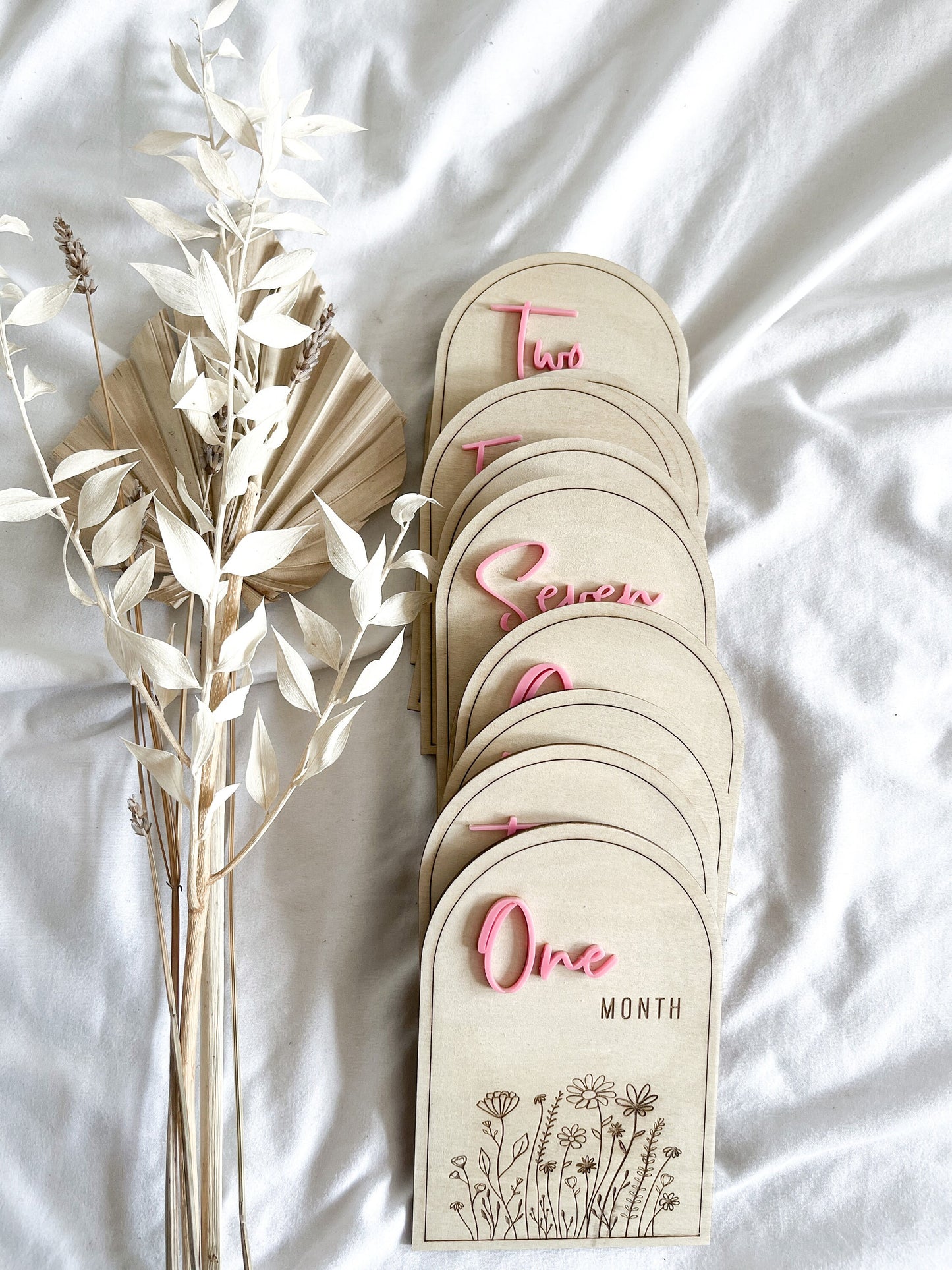 Arch Floral Birth Month Milestone Announcement