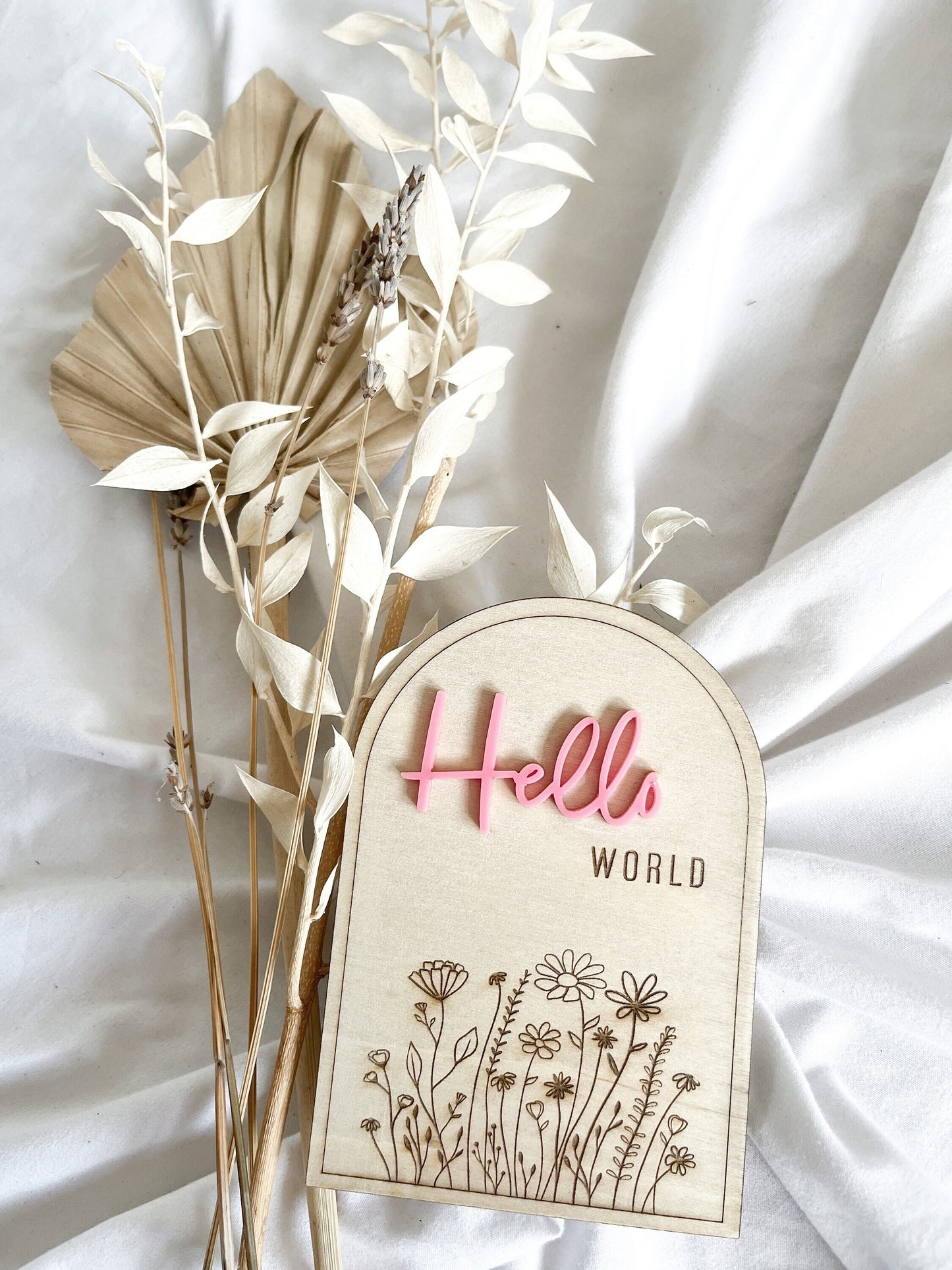 Arch Floral Birth Month Milestone Announcement