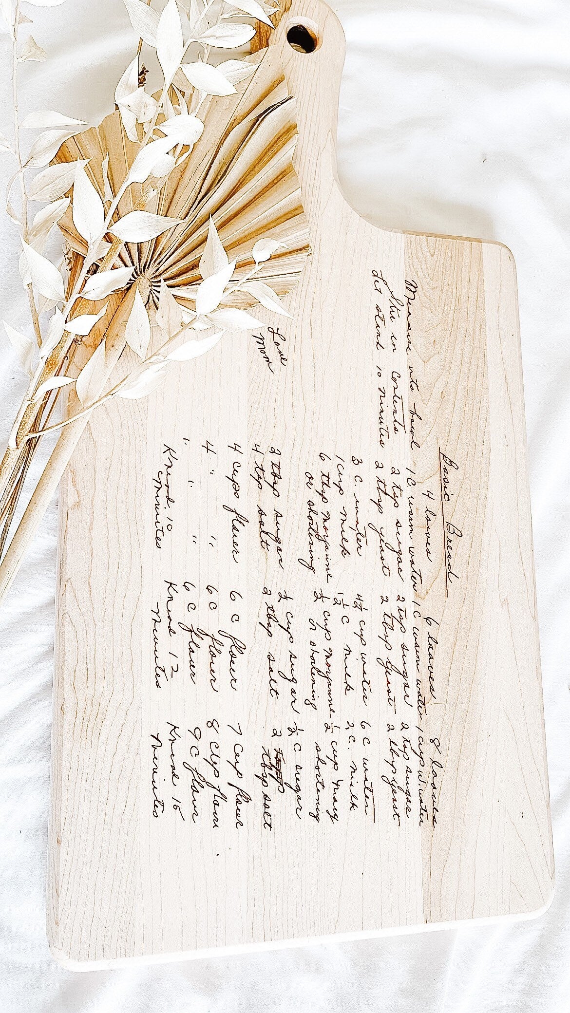 Handwritten Recipe Cutting Board // LASER ENGRAVED